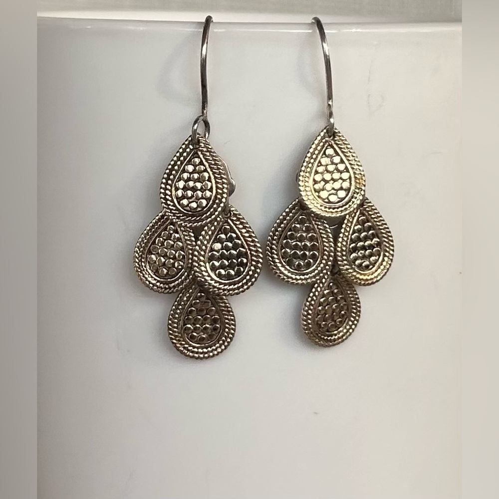 Anna Beck Gold Teardrop Filigree Dangle Earrings